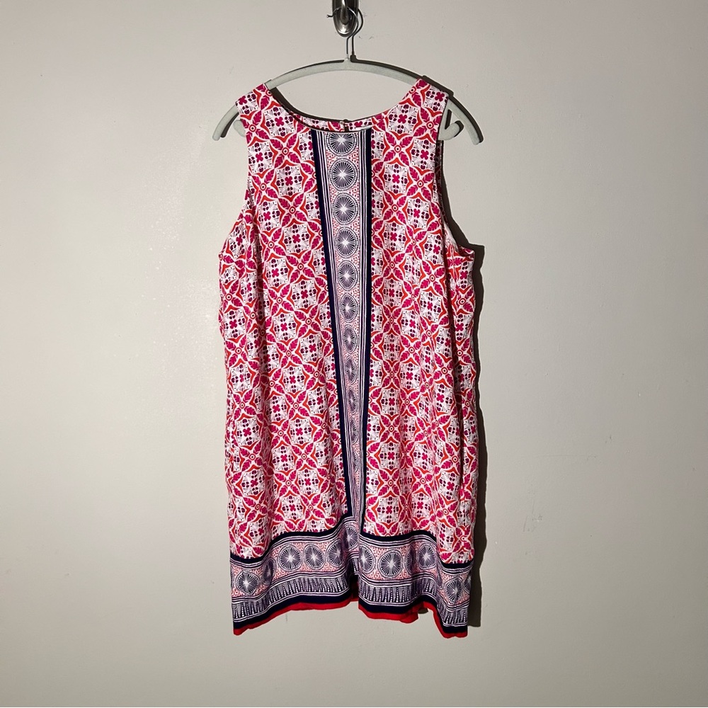 Tommy Bahama Pink and Purple Geometric Dress EUC size XL